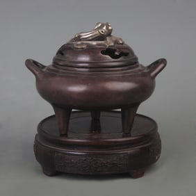 RARE BRONZE DRAGON STYLE THREE FOOT INCENSER BURNER