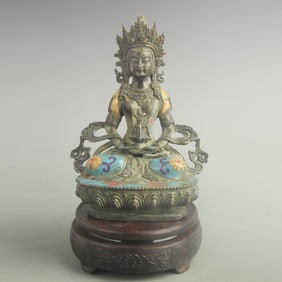 CLOISONNE BRONZE AMITABHA BUDDHA
