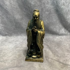 CONTEMPORARY BRONZE CONFUCIUS STATUE ORNAMENT
