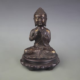 A FINE BRONZE SHAKYAMUNI BUDDHA STATUE