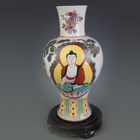 FAMILLE ROSE FIGURE PORCELAIN APPRECIATION VASE