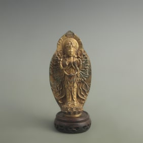 GILT BRONZE THOUSAND-ARMED GUANYIN
