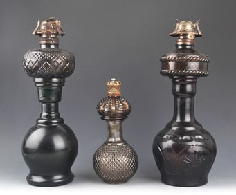 GROUP OF THREE KEROSENE LAMP