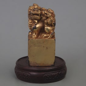A FINE LION PATTERN BRONZE SEAL