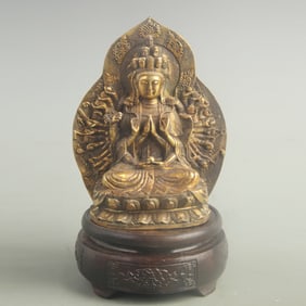 GILT BRONZE CUND? (ZHUNTI) STATUE