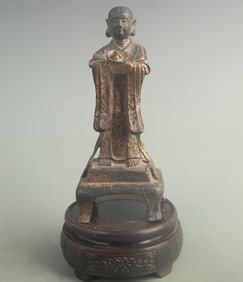 GILT BRONZE WEALTH-BRINGING BOY STATUE