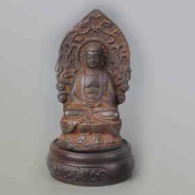 SMALL CAST IRON SHAKYAMUNI BUDDHA