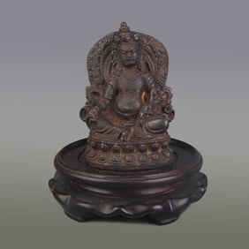 CAST IRON GOD OF WEALTH STATUE