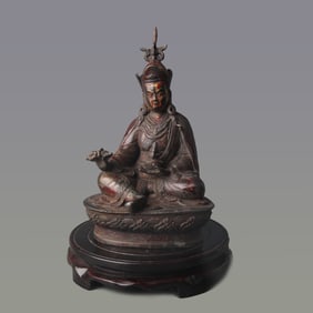 GILT BRONZE PADMASAMBHAVA STATUE