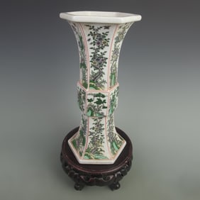 FAMILLE ROSE FLOWER PATTERN PORCELAIN FLOWER VASE