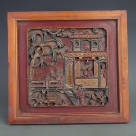 A FINE WOOD CARVE DECORATION