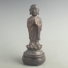 GILT BRONZE ANANDA BUDDHA