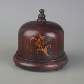 A FINE ROSEWOOD BOX INLAID WITH PEARL
