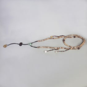 108-PIECE CRYSTAL PRAYER BEADS WITH NATURAL CRYSTAL; JADE; AND CRYSTAL