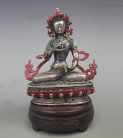 A FINE BRONZE COLORED VAJRASATTVA STATUE