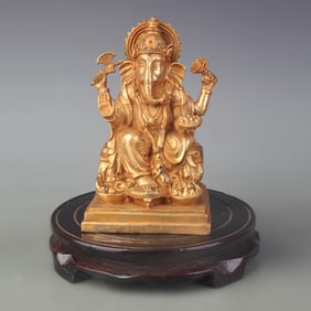 A FINE BRONZE CAI SHENG (GOD OF WEALTH) STATUE