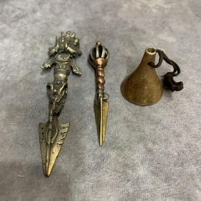 GROUP OF THREE TIBETAN BUDDHISM INSTRUMENTS