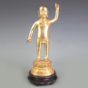 BRONZE SHAKYAMUNI BIRTH SCENE STATUE