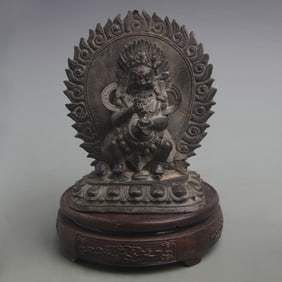 A FINE TWO-ARMED MAHAKALA STATUE