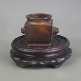 SMALL FOUR-SIDED CENSER WITH BEAST HANDLES