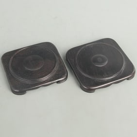 PAIR OF ROSEWOOD BASE