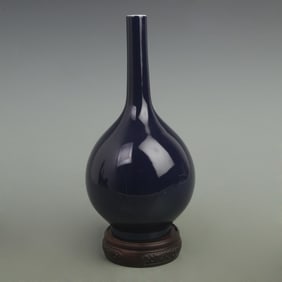 DARK BLUE COLOR GLAZE GALLBLADDER STYLE PORCELAIN VASE