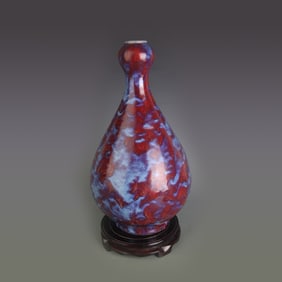 TRANSMUTATION-GLAZE GARLIC-HEAD PORCELAIN VASE