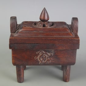 A FINE HUA LI MU WOODEN INCENSER BURNER