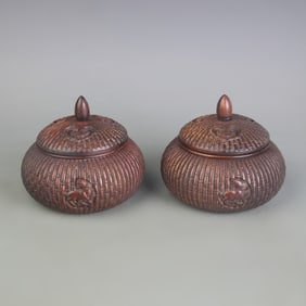 PAIR OF HUA LI MU MADE WOODEN GO BOX