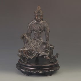 RARE FINE BRONZE GUAN YIN STATUE