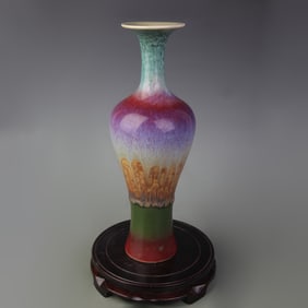 WUCAI KILN-TRANSMUTATION GLAZE FISH-TAIL VASE