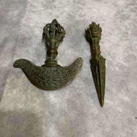 TWO TIBETAN BUDDHIST RITUAL INSTRUMENTS