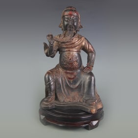 BRONZE SEATED STATUE OF GUAN YU
