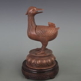 RARE BRONZE GOOSE PATTERN INCENSE BURNER ORNAMENT