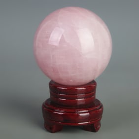 A FINE ROSE QUARTZ SPHERE