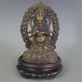 A FINE BRONZE VAISRAVANA STATUE (WEALTH GUARDIAN KING)