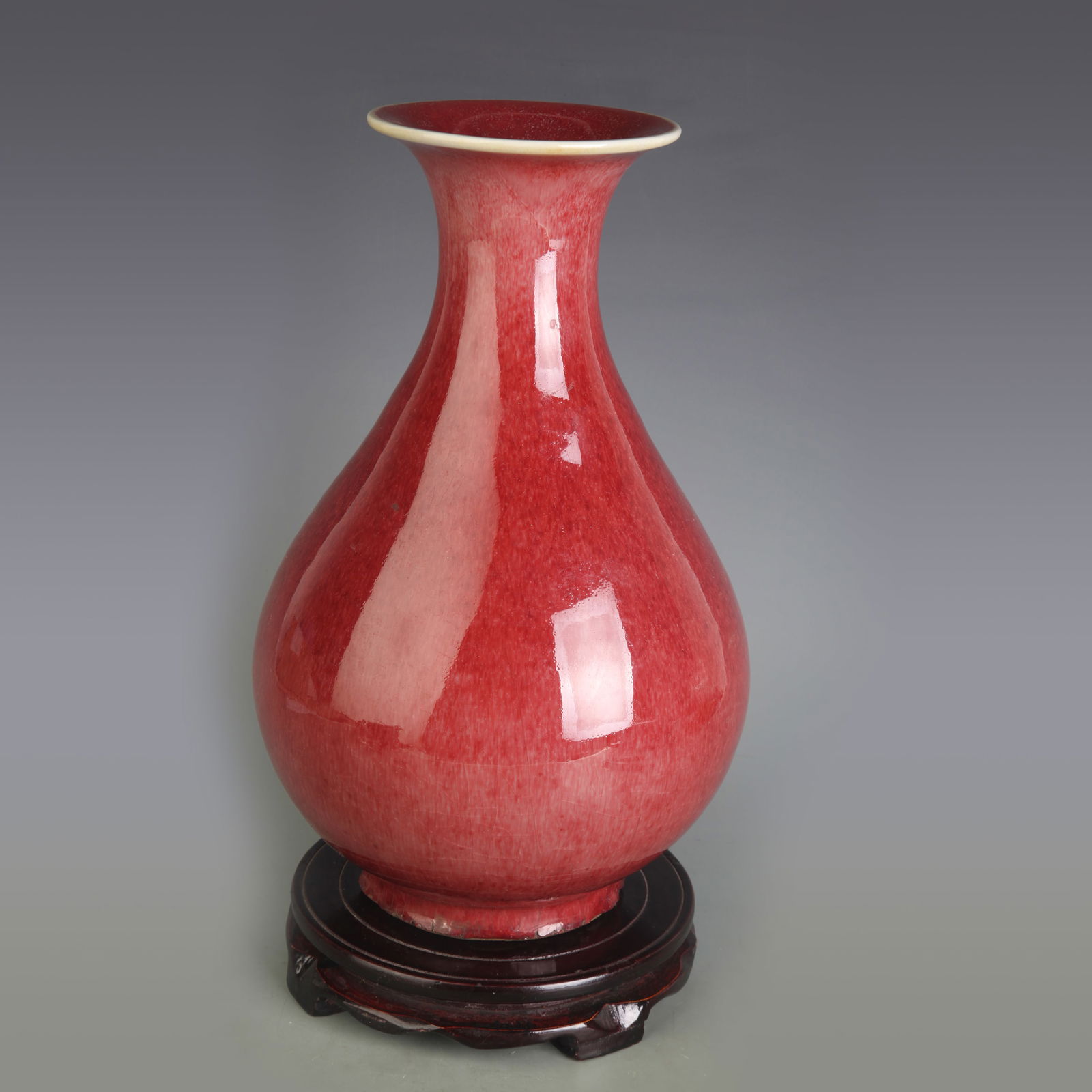 SACRIFICIAL RED GLAZE YUHUCHUN PORCELAIN VASE (1 of 5)