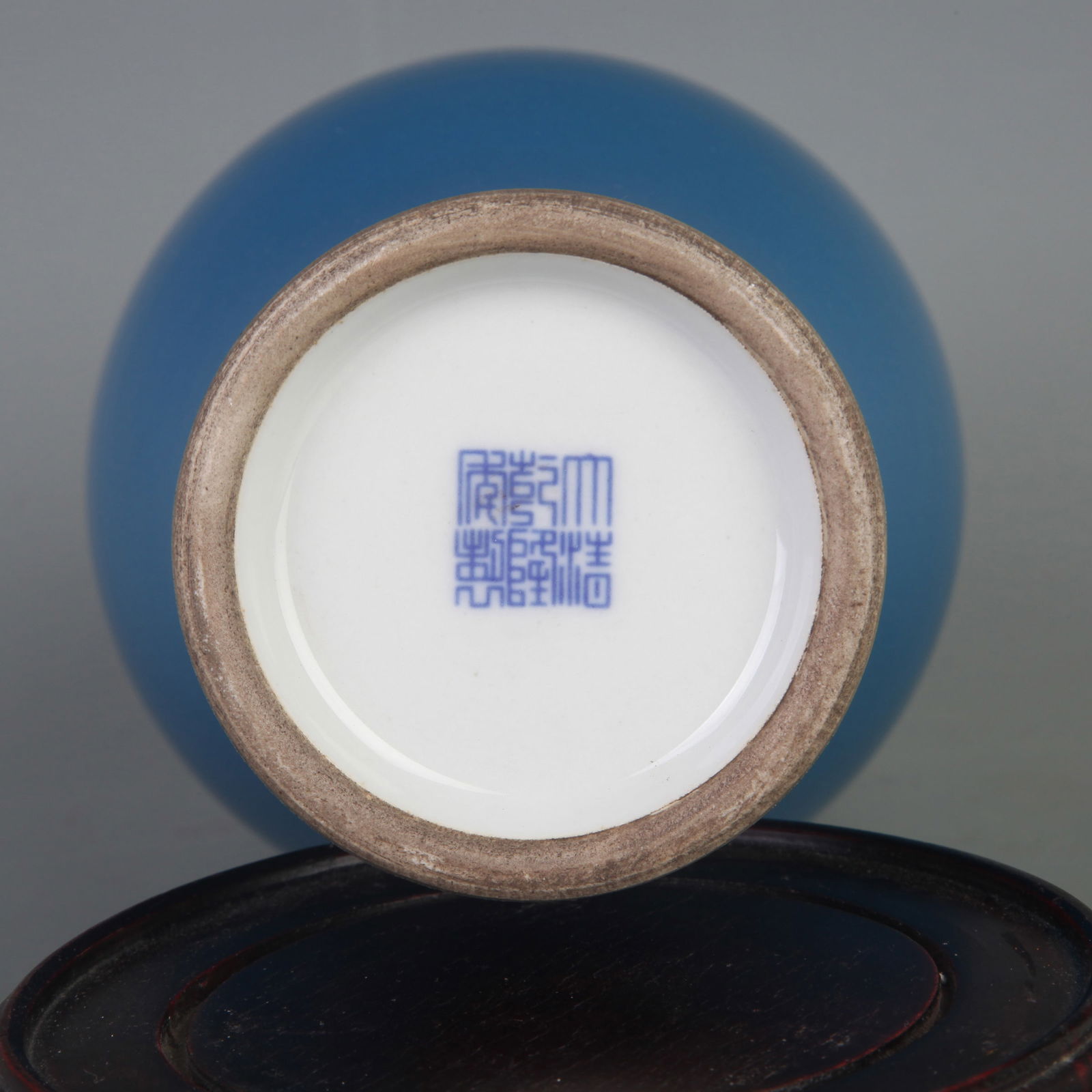 BLUE COLOR GLAZE PORCELAIN VASE - 5