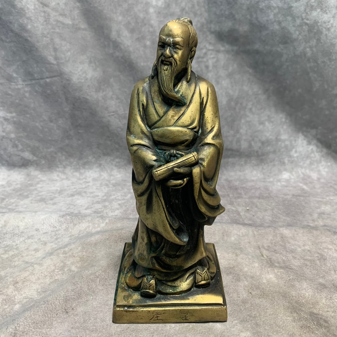 CONTEMPORARY BRONZE ZHUANGZI STATUE ORNAMENT (1 of 4)