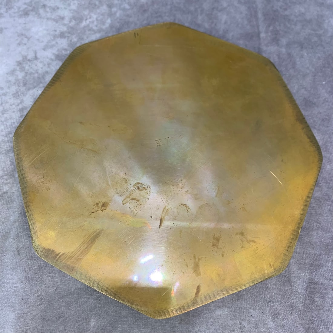 A FINE PHOENIX PATTERN EIGHT SIDED BRONZE PLATE - 5