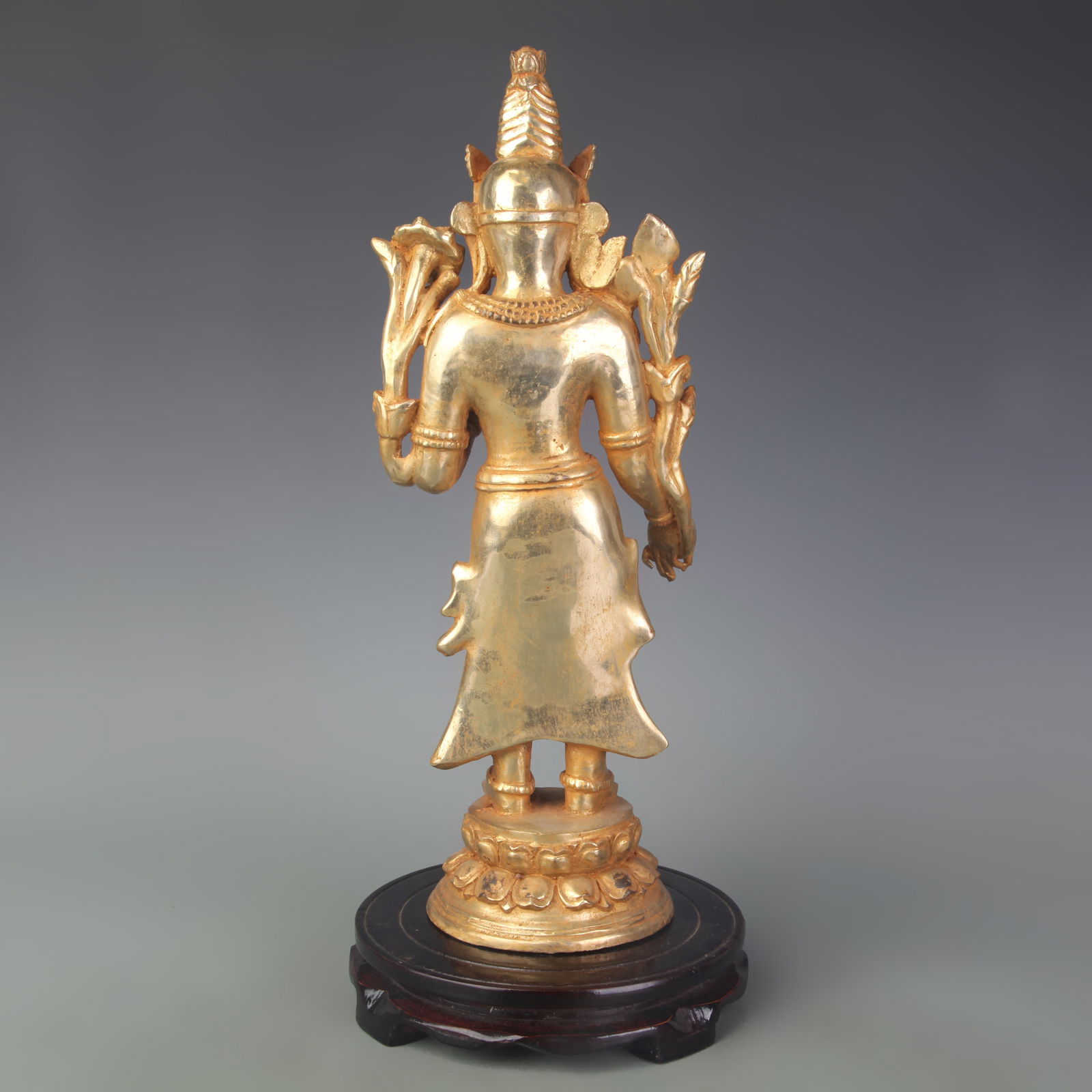 GILDED BRONZE BUDDHA STATUE - 4