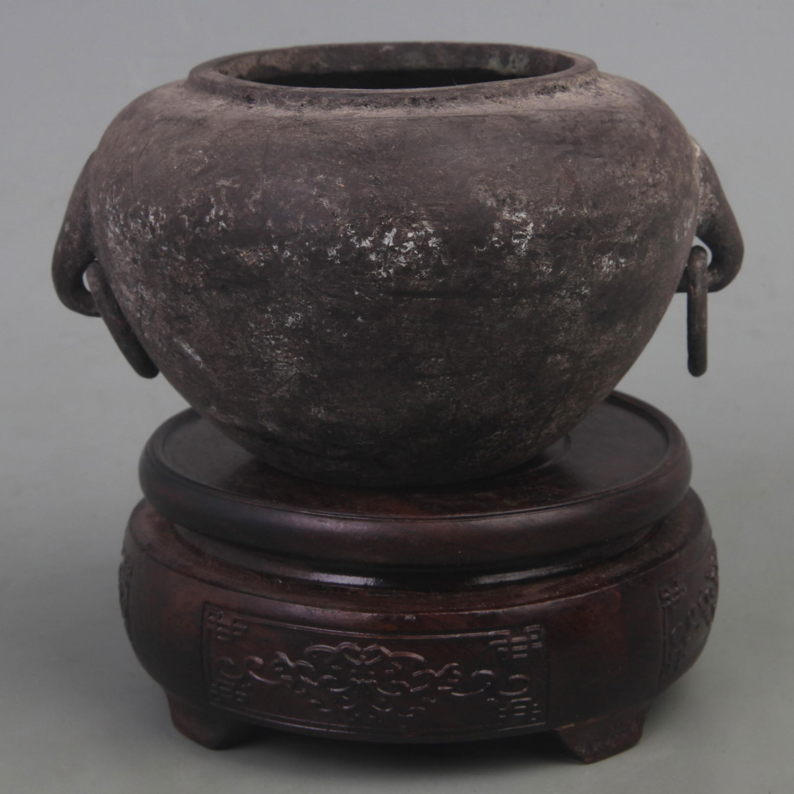 A XUAN DE STYLE ELEPHANT EAR BRONZE CENSER (1 of 4)