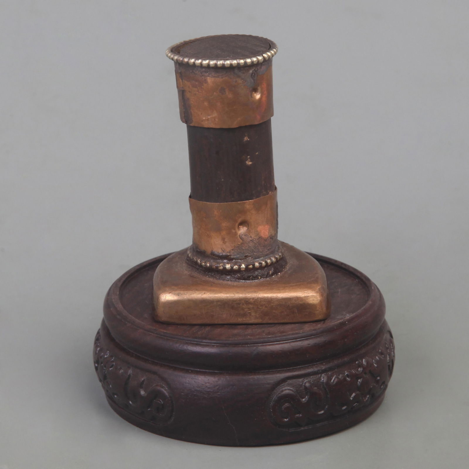 TIBETAN BUDDHISM BRONZE MOLD: Qing Dynasty; Long: 1.8 inch; Width: 1.7 inch; High: 2.5 inch;