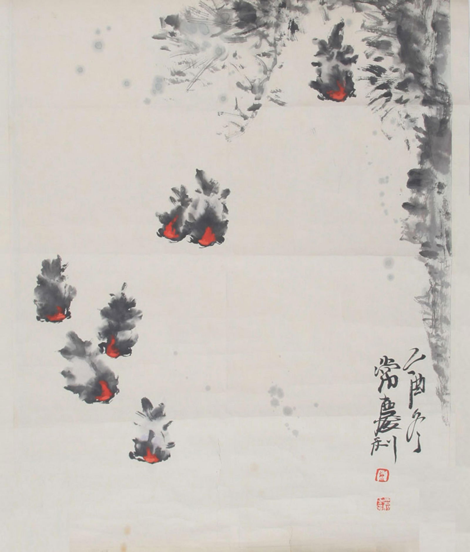 ZHOU JI, CHINESE PAINTING ATTRIBUTED TO (1 of 3)