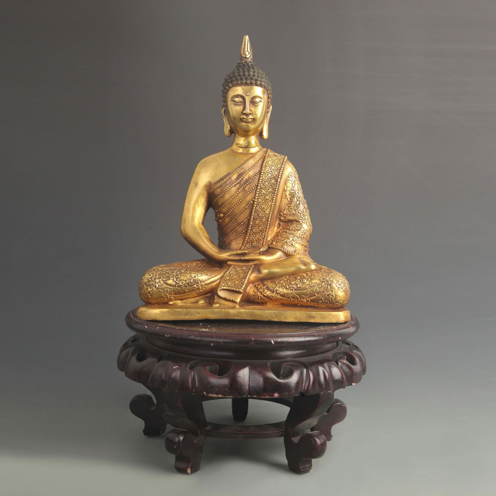 TIBETAN BUDDHIST GILT BRONZE AMITABHA BUDDHA STATUE (1 of 5)
