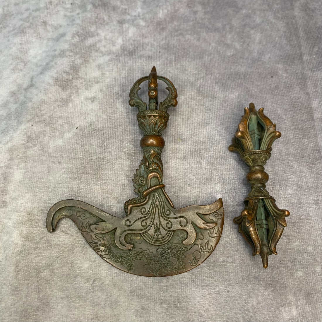 TIBETAN BUDDHIST BRONZE RITUAL IMPLEMENTS (1 of 4)
