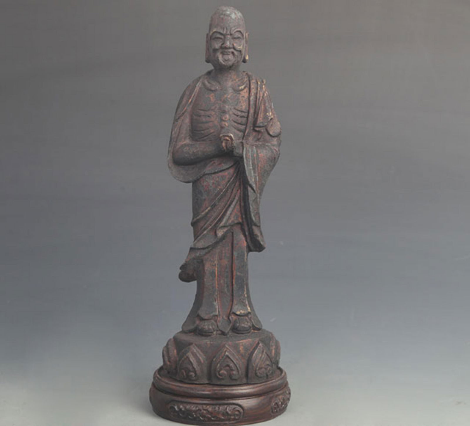 A FINE BRONZE ARHAT STATUE (1 of 5)