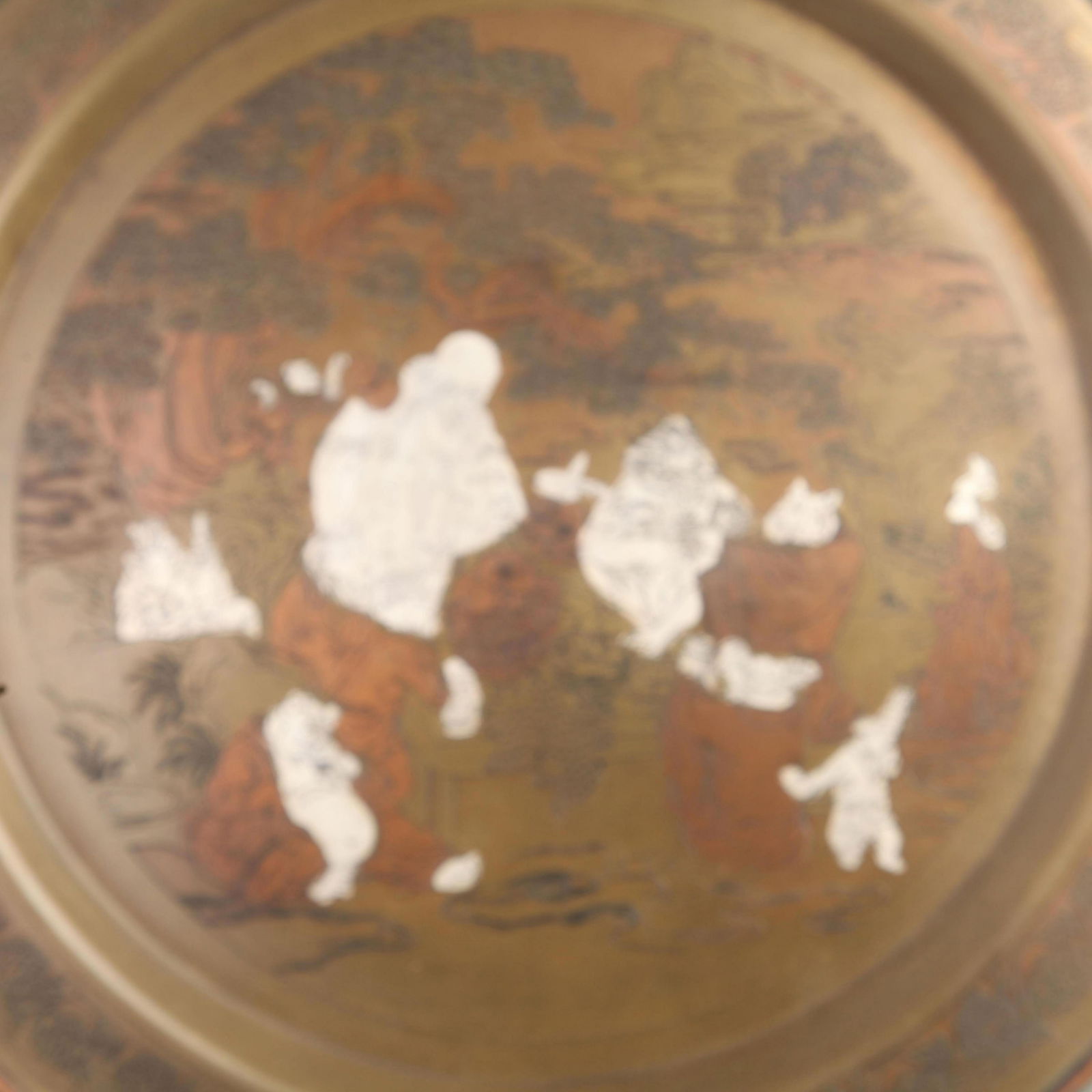 A FINE BRONZE AND SILVER INLAY CHARACTER PLATE - 2