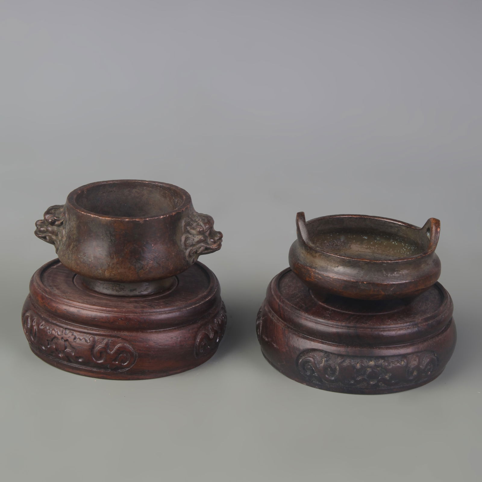GROUP OF TWO SMALL BRONZE CENSER (1 of 11)