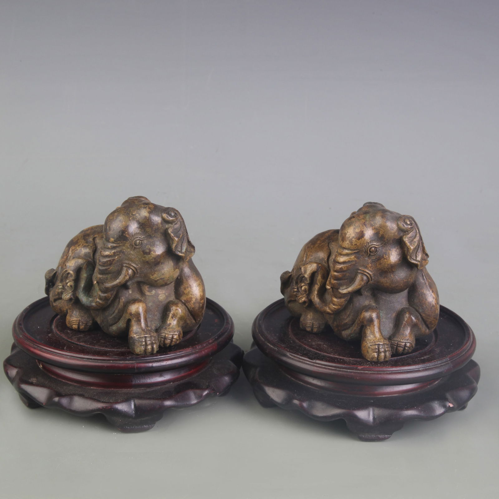 PAIR OF BRONZE ANIMAL-FORM ORNAMENTS (1 of 6)